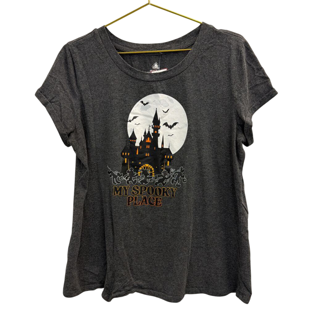 Disney Grey My Spooky Place Short Sleeve Graphic Tee Extra Large