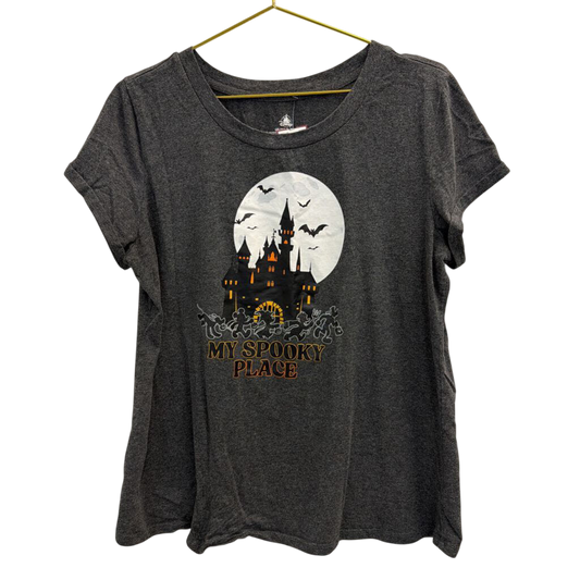 Disney Grey My Spooky Place Short Sleeve Graphic Tee Extra Large