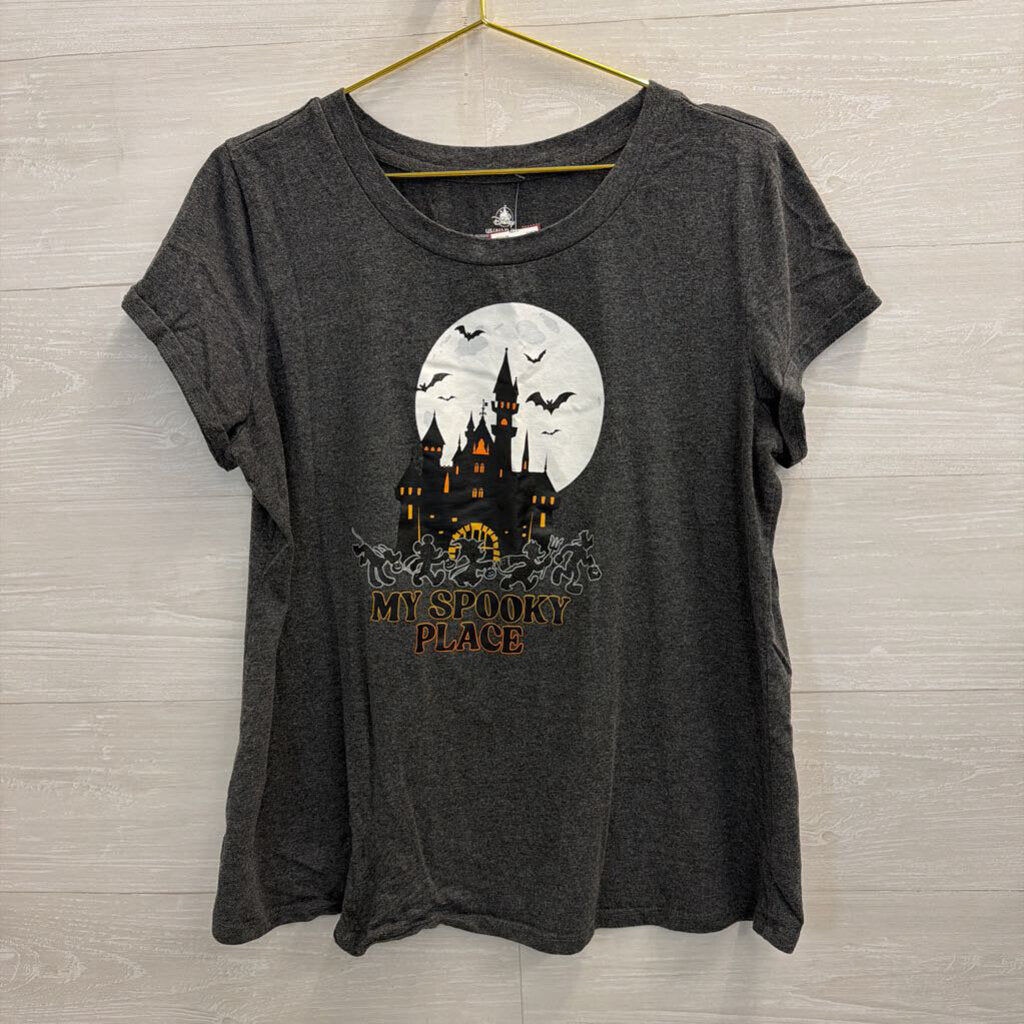Disney Grey My Spooky Place Short Sleeve Graphic Tee Extra Large