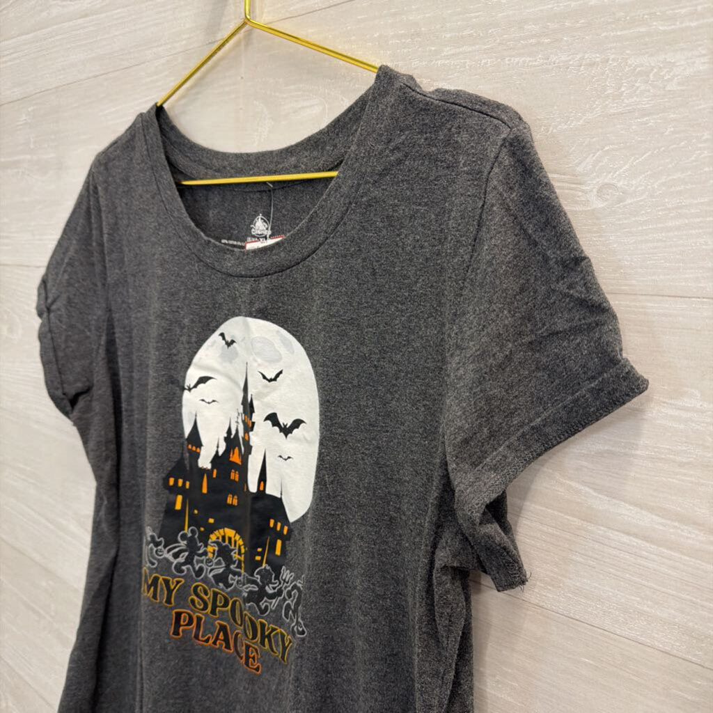 Disney Grey My Spooky Place Short Sleeve Graphic Tee Extra Large