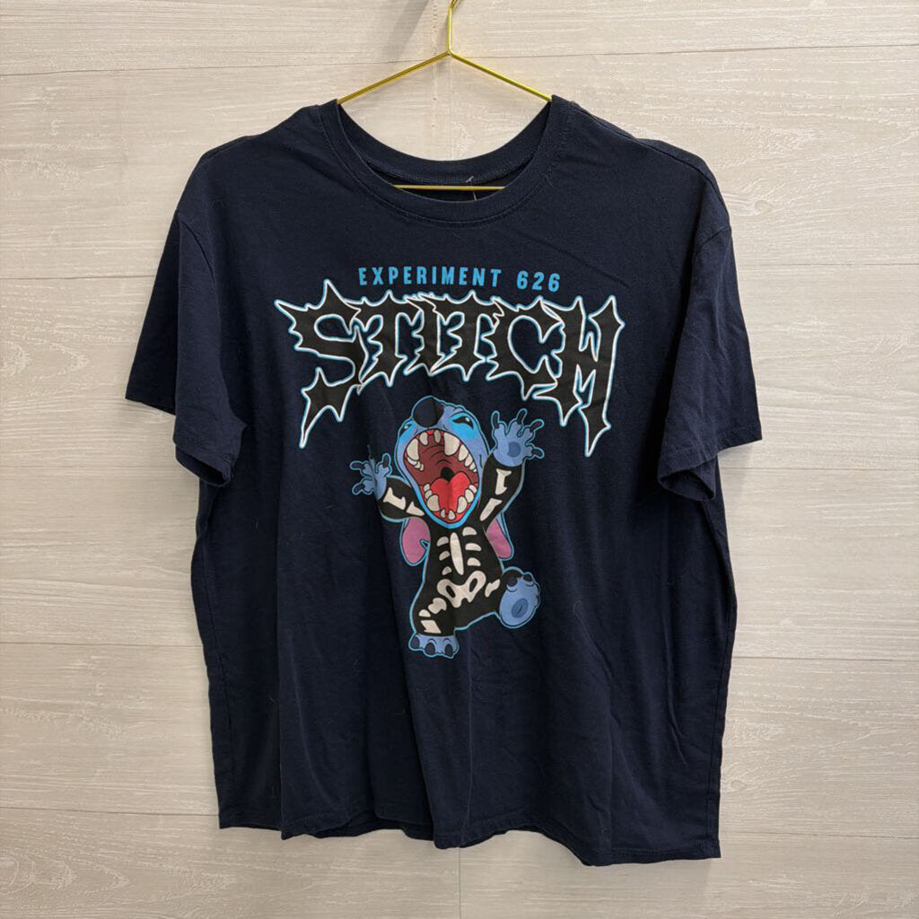 Stitch Navy Short Sleeve Graphic Tee Large
