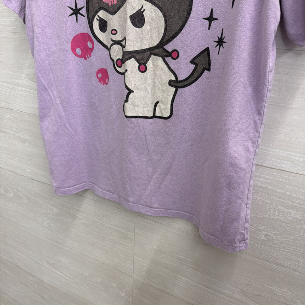 Kuromi Purple Short Sleeve Graphic Tee Large