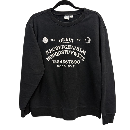 Quija Black/ White Graphic Long Sleeve Pullover Extra Large
