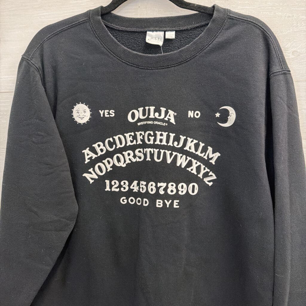 Quija Black/ White Graphic Long Sleeve Pullover Extra Large