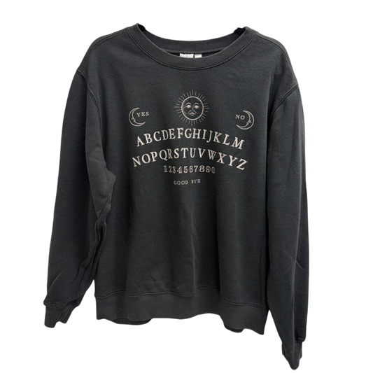 Quija Black/ White Graphic Long Sleeve Pullover XXL