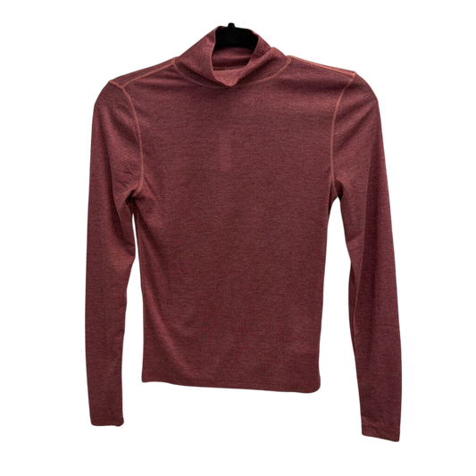 Madewell Burgundy Long Sleeve Mock Neck Top Extra Small