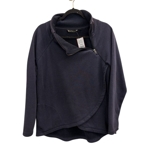 Athleta Navy Neck Zip Long Sleeve Pullover Medium