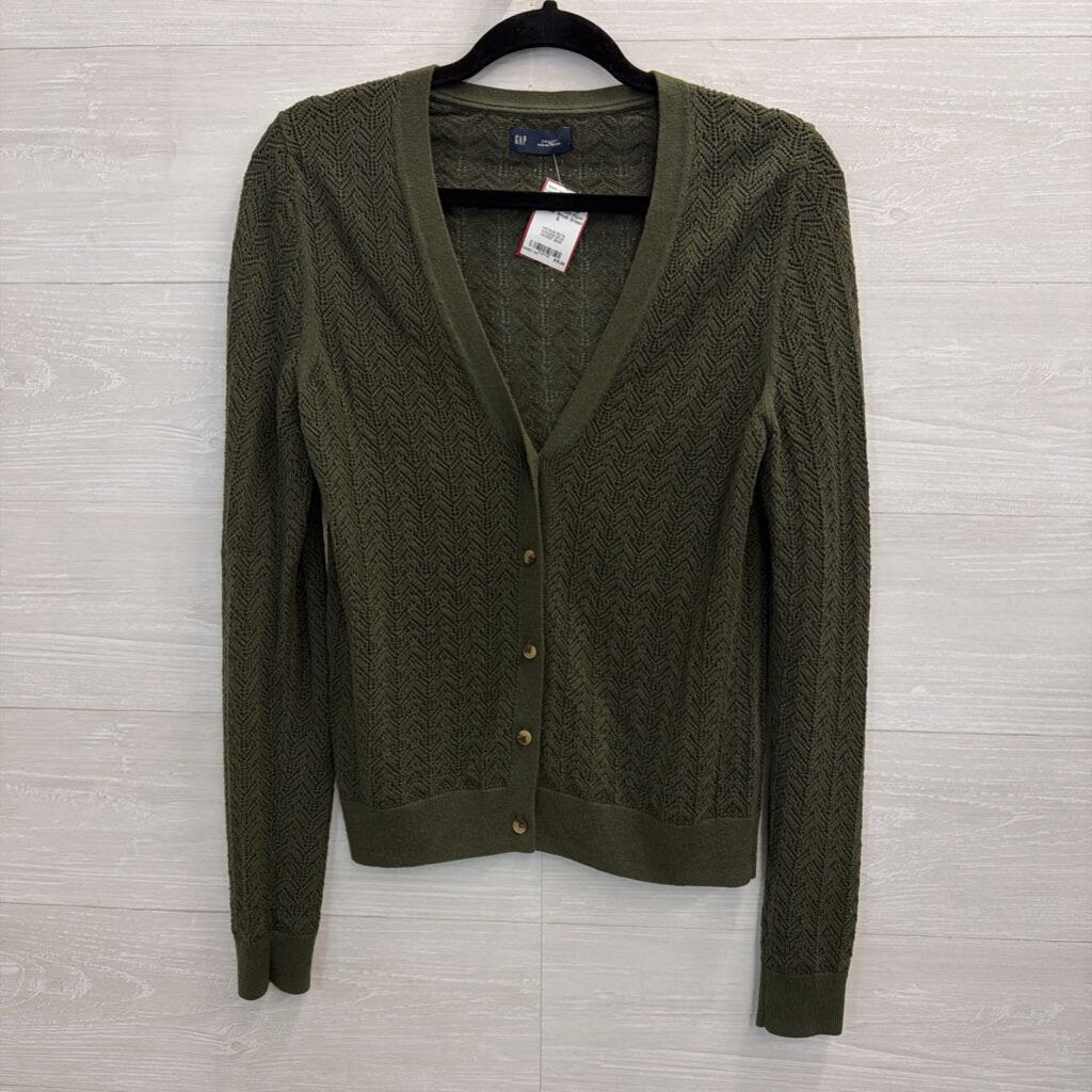 Gap Green Knit Cardigan Sweater Small