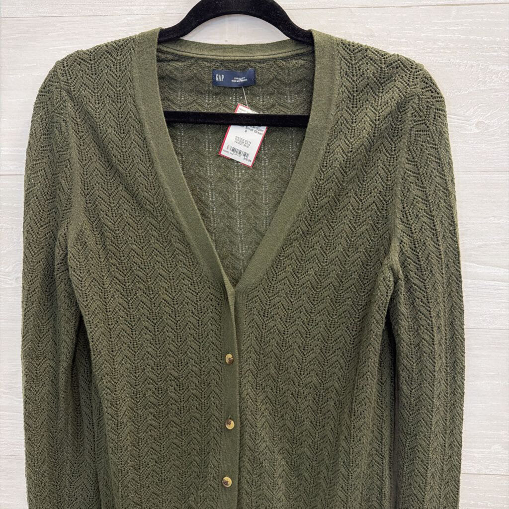 Gap Green Knit Cardigan Sweater Small