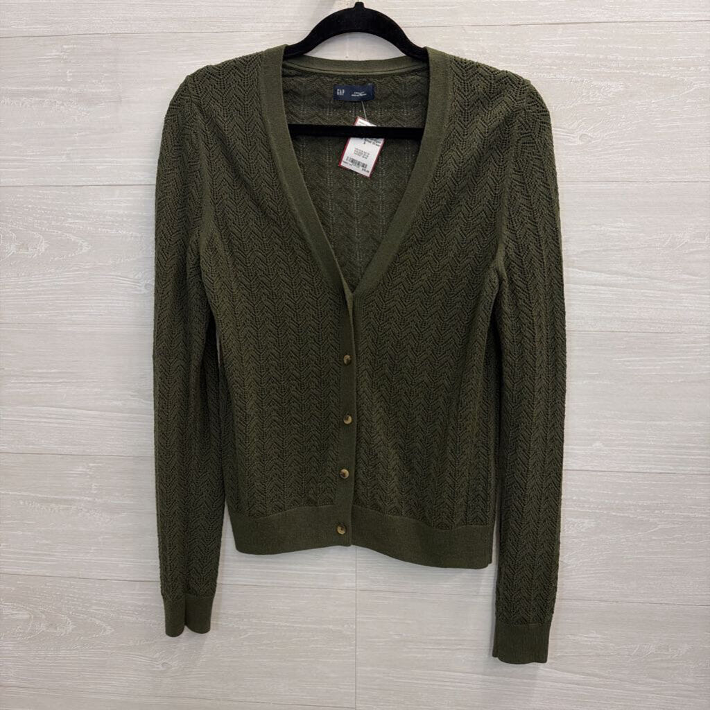 Gap Green Knit Cardigan Sweater Small
