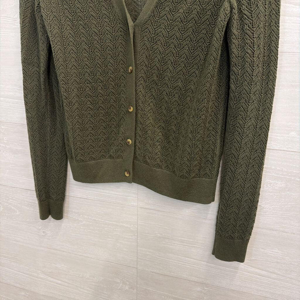 Gap Green Knit Cardigan Sweater Small