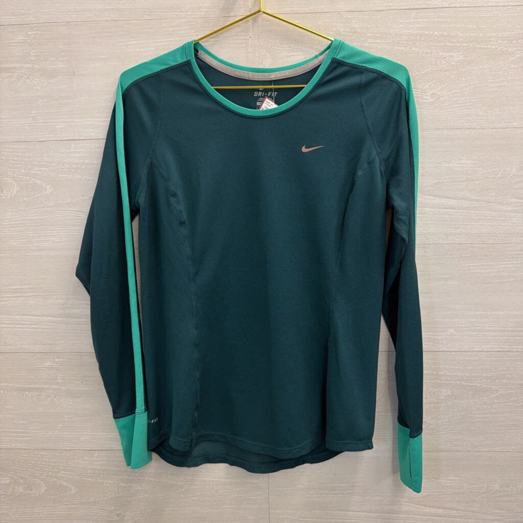 Nike Green Long Sleeve Athletic Top Large