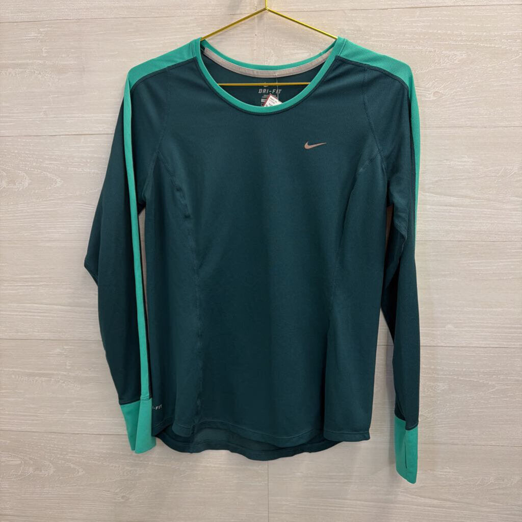 Nike Green Long Sleeve Athletic Top Large
