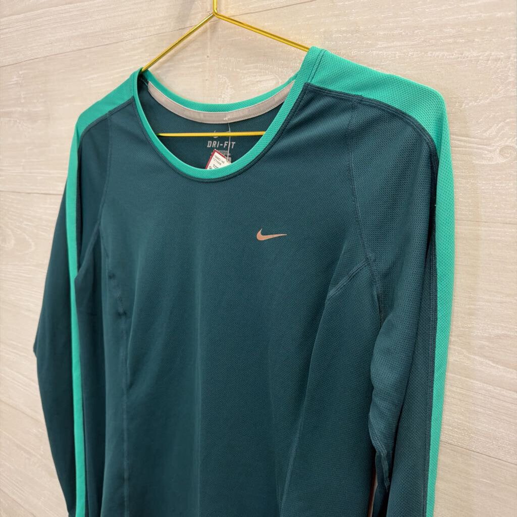 Nike Green Long Sleeve Athletic Top Large