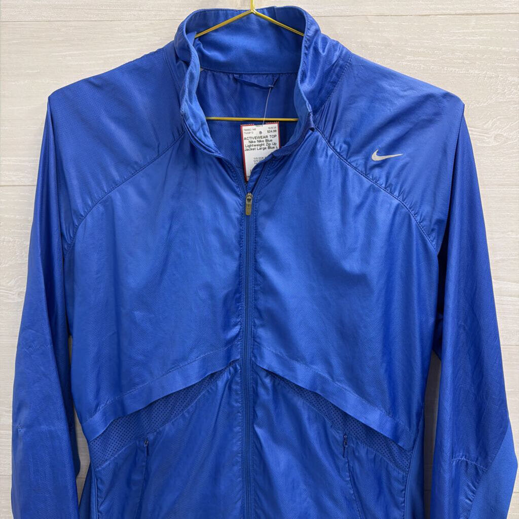 Nike Blue Lightweight Zip Up Jacket Large