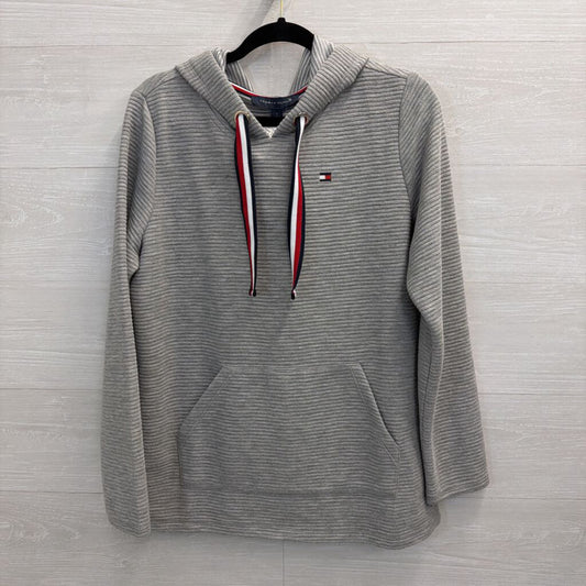 Tommy Hilfiger Grey Ribbed Hooded Pullover Small