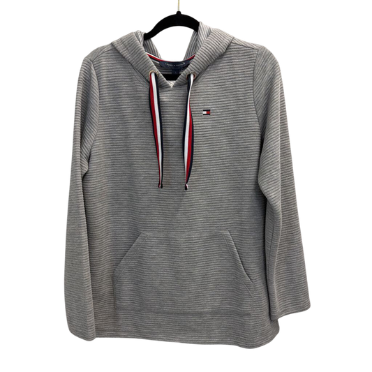 Tommy Hilfiger Grey Ribbed Hooded Pullover Small