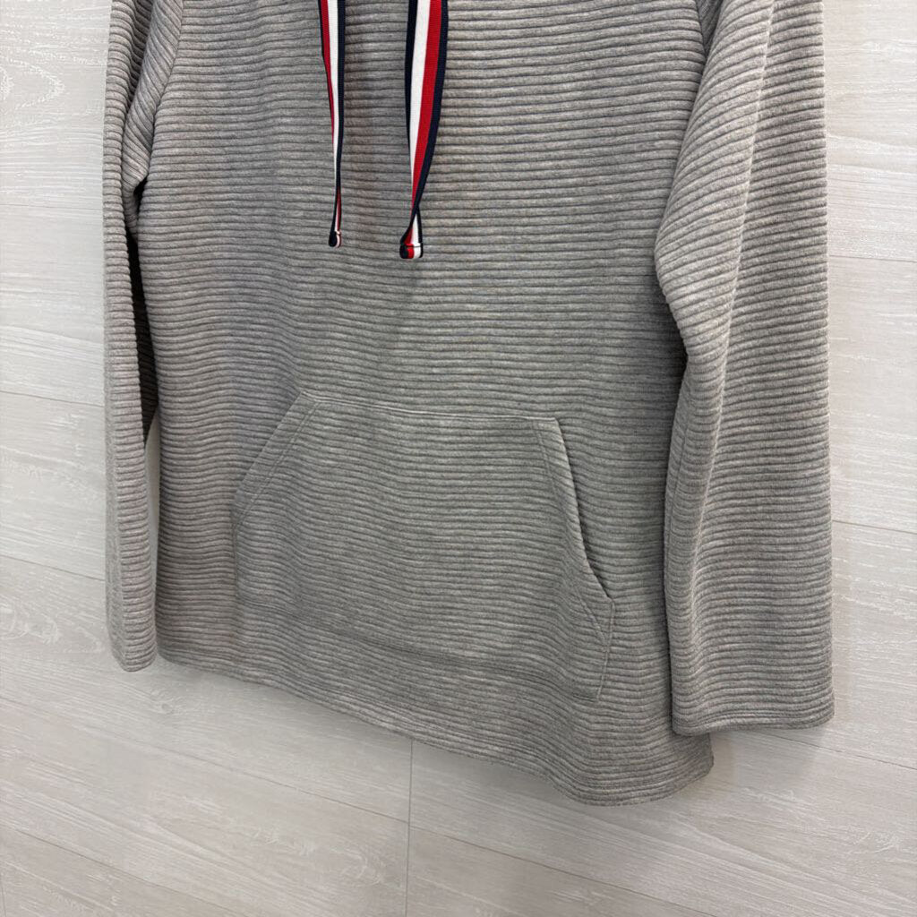 Tommy Hilfiger Grey Ribbed Hooded Pullover Small