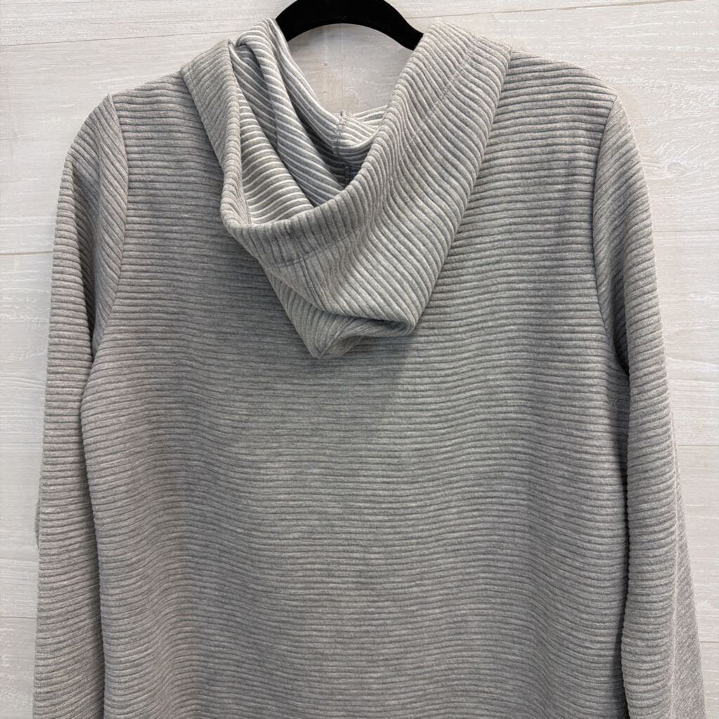 Tommy Hilfiger Grey Ribbed Hooded Pullover Small