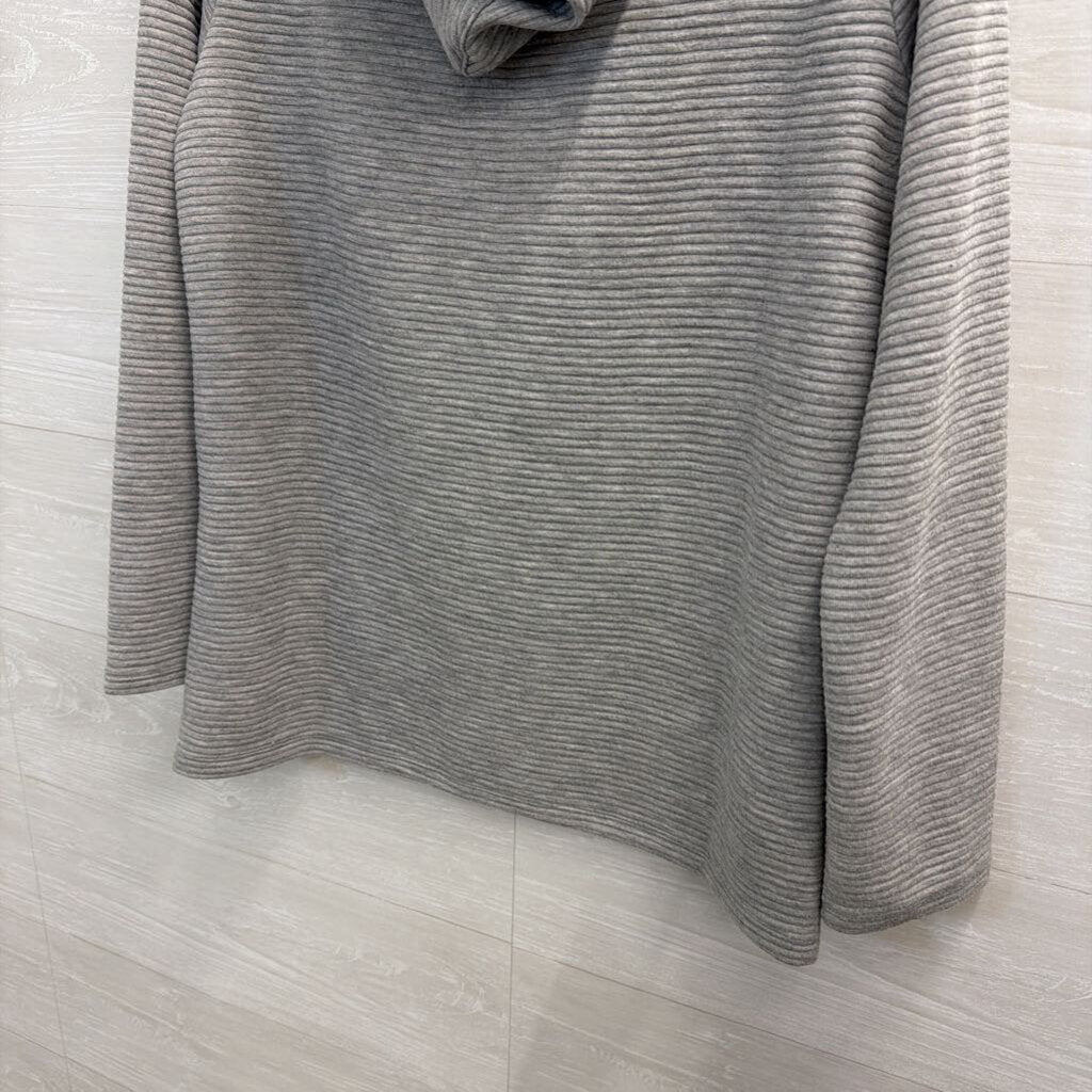 Tommy Hilfiger Grey Ribbed Hooded Pullover Small