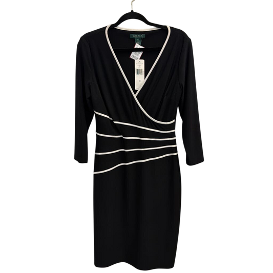 Ralph Lauren Black/ White Stripe Detail Long Sleeve Dress 10