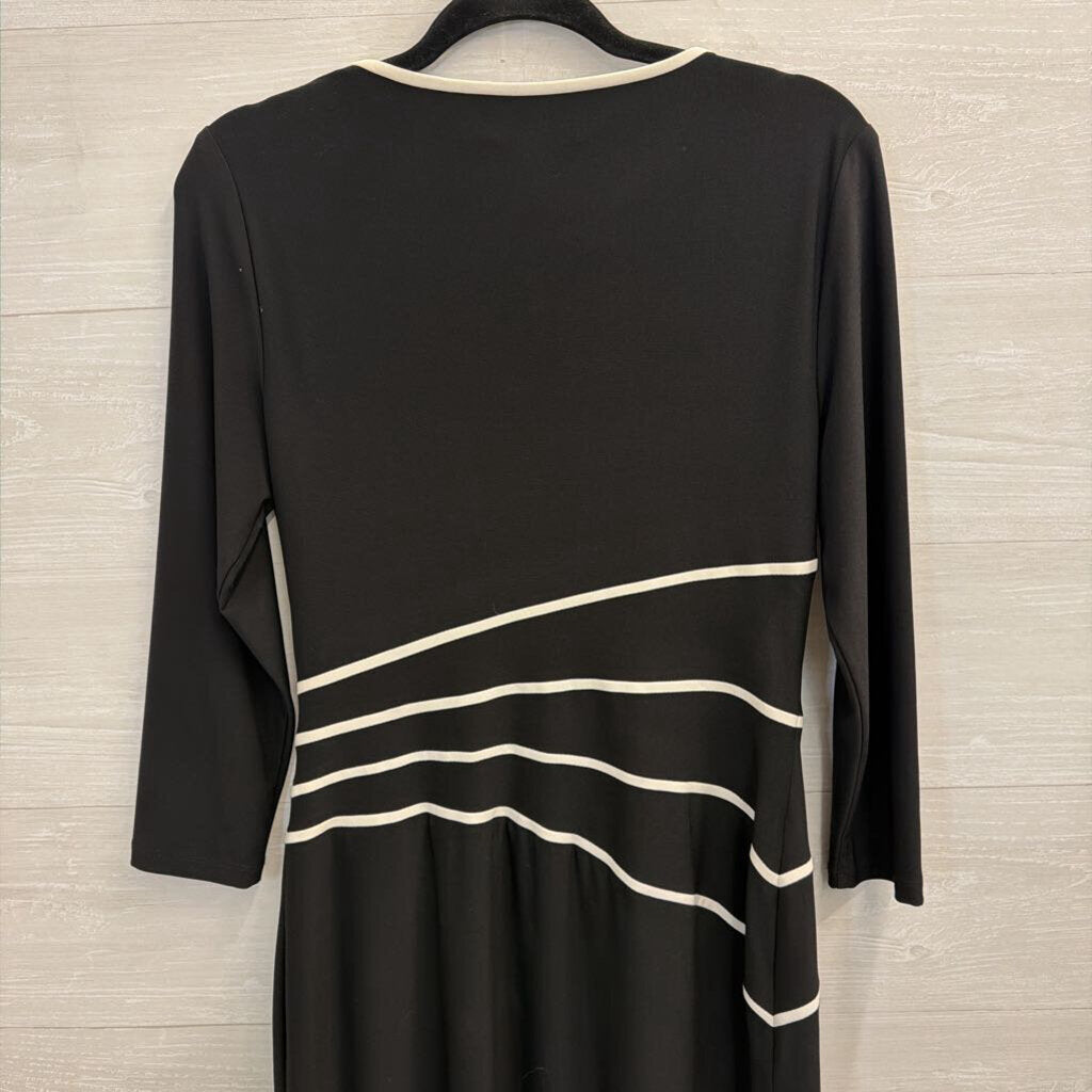 Ralph Lauren Black/ White Stripe Detail Long Sleeve Dress 10