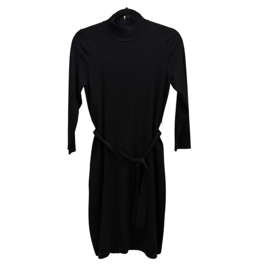 Calvin Klein Black Knit Long Sleeve Tie Waist Dress Small