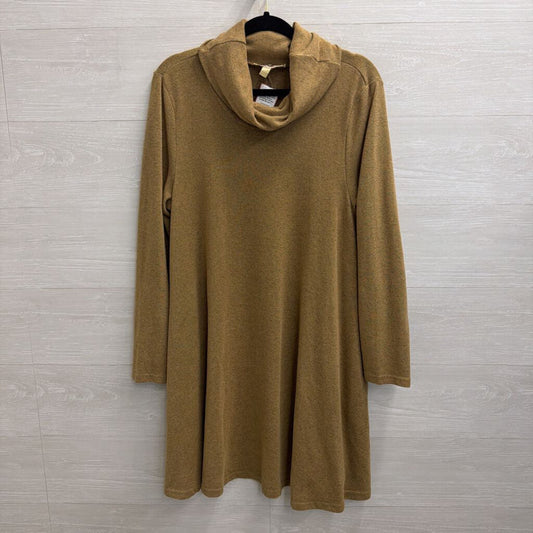 Aryeh Brown Knit Long Sleeve Turtleneck Dress Large