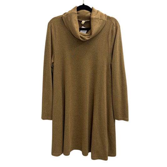 Aryeh Brown Knit Long Sleeve Turtleneck Dress Large