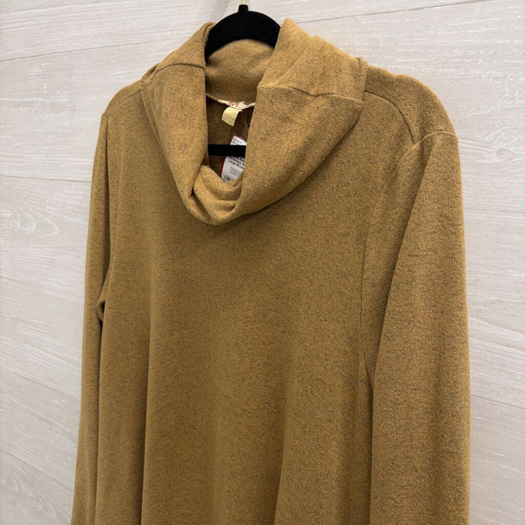 Aryeh Brown Knit Long Sleeve Turtleneck Dress Large