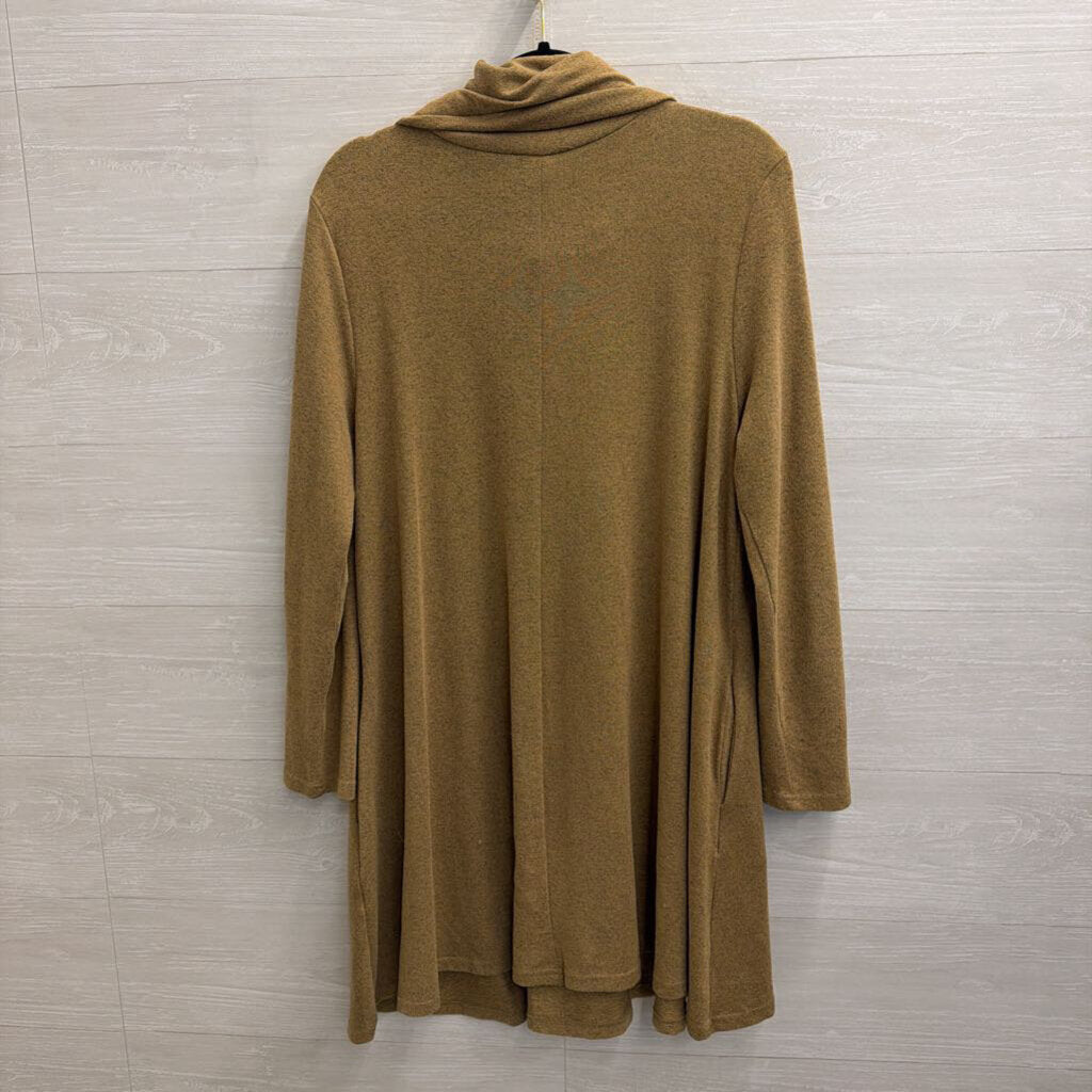 Aryeh Brown Knit Long Sleeve Turtleneck Dress Large