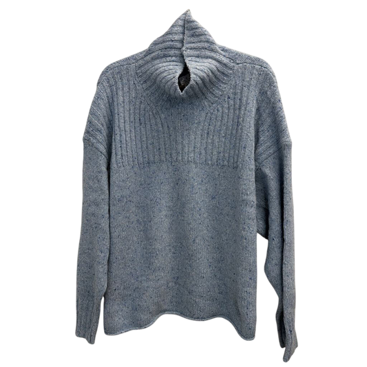 J Crew Blue Knit Mock Neck Sweater Large