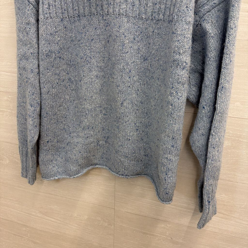 J Crew Blue Knit Mock Neck Sweater Large