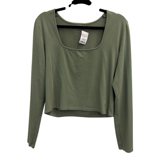 Aerie Green Cropped Long Sleeve Top Large