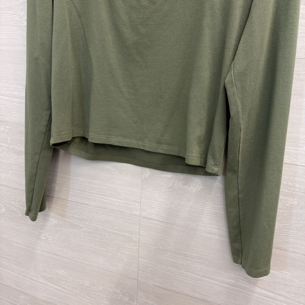 Aerie Green Cropped Long Sleeve Top Large