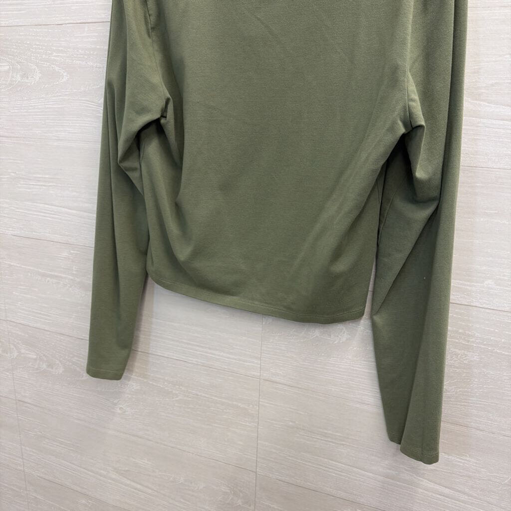 Aerie Green Cropped Long Sleeve Top Large