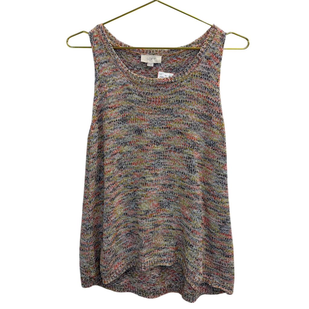 Loft White/ Multi Knit Tank Top Medium
