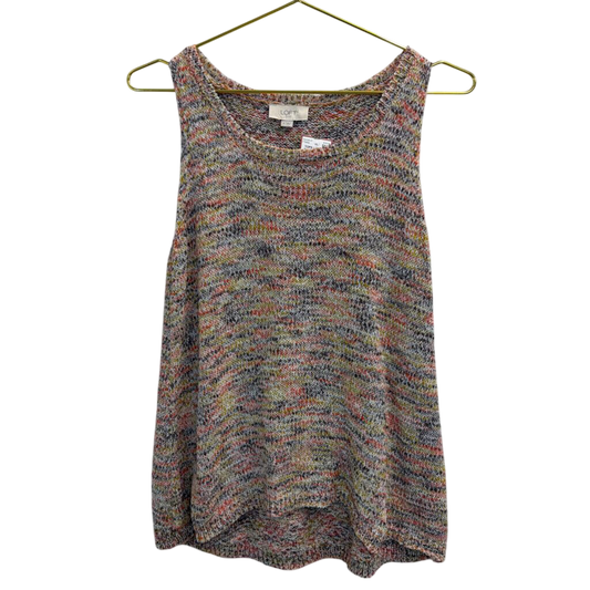 Loft White/ Multi Knit Tank Top Medium