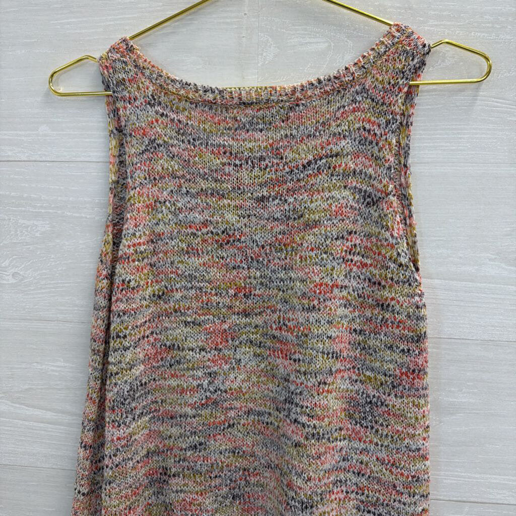 Loft White/ Multi Knit Tank Top Medium