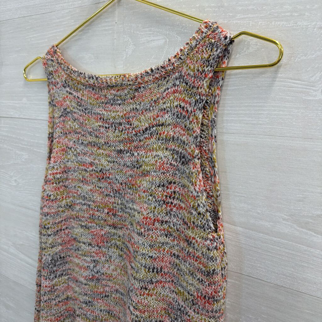 Loft White/ Multi Knit Tank Top Medium