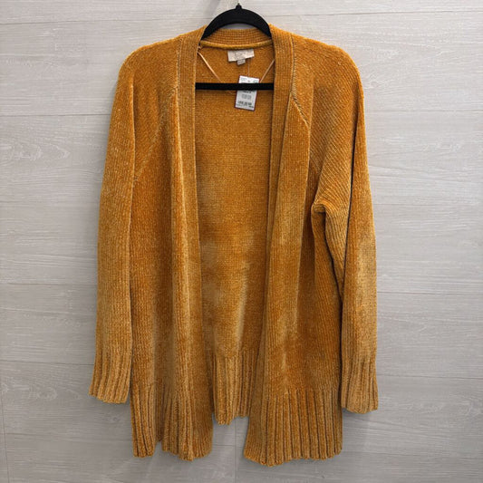 Loft Golden Yellow Soft Knit Open Front Sweater Medium