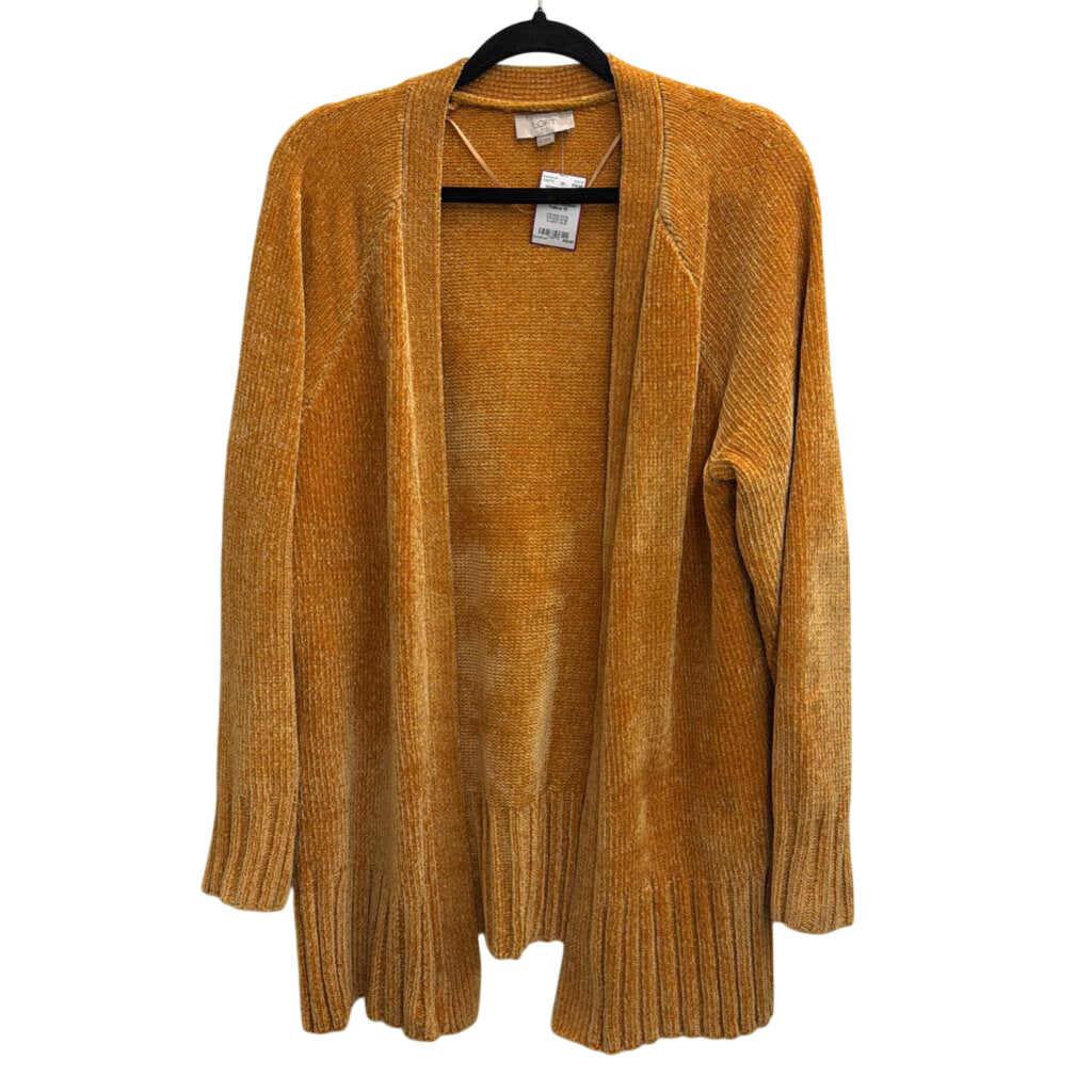 Loft Golden Yellow Soft Knit Open Front Sweater Medium