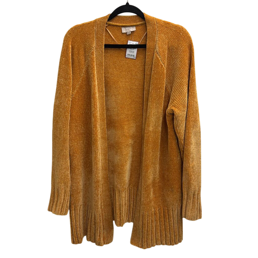 Loft Golden Yellow Soft Knit Open Front Sweater Medium