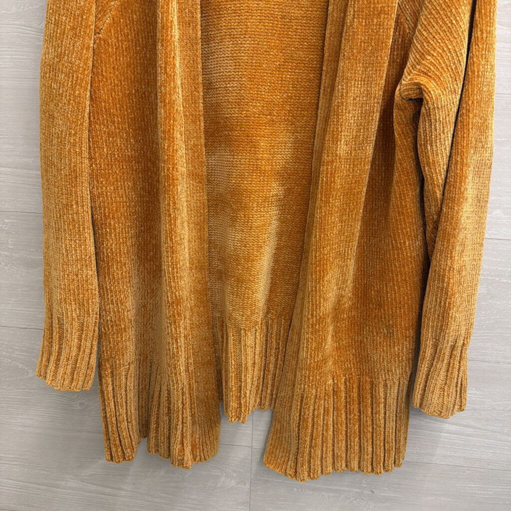 Loft Golden Yellow Soft Knit Open Front Sweater Medium