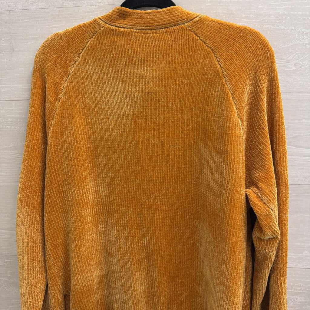 Loft Golden Yellow Soft Knit Open Front Sweater Medium