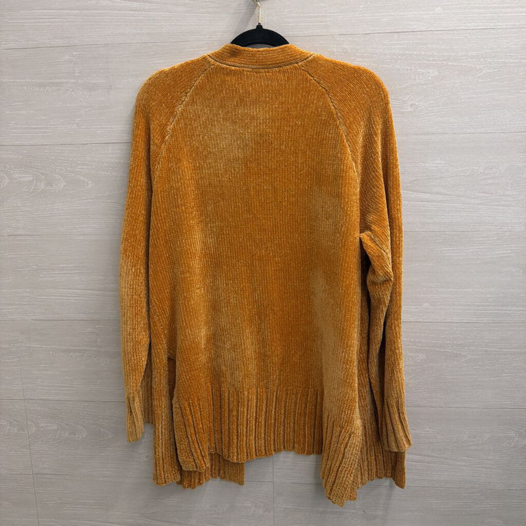 Loft Golden Yellow Soft Knit Open Front Sweater Medium