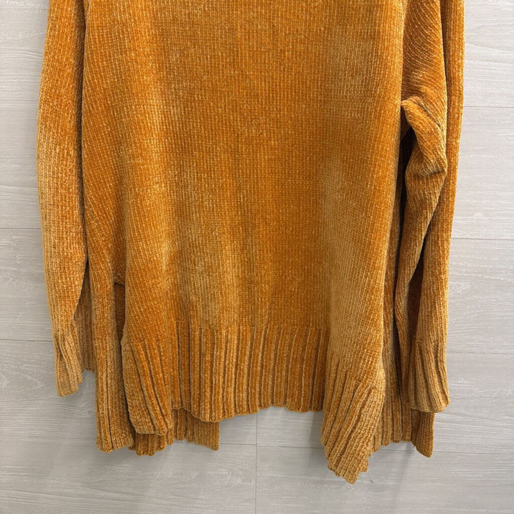 Loft Golden Yellow Soft Knit Open Front Sweater Medium