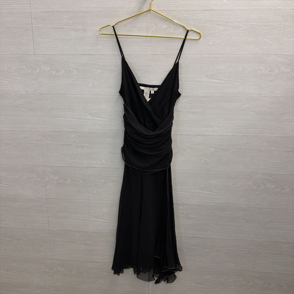 Vintage Studio M Black Ruched Detail Dress Small