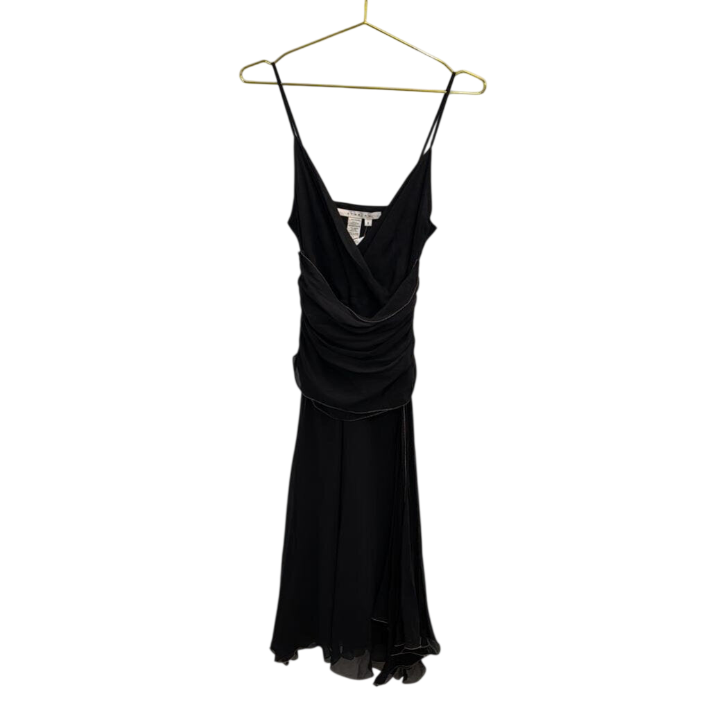Vintage Studio M Black Ruched Detail Dress Small