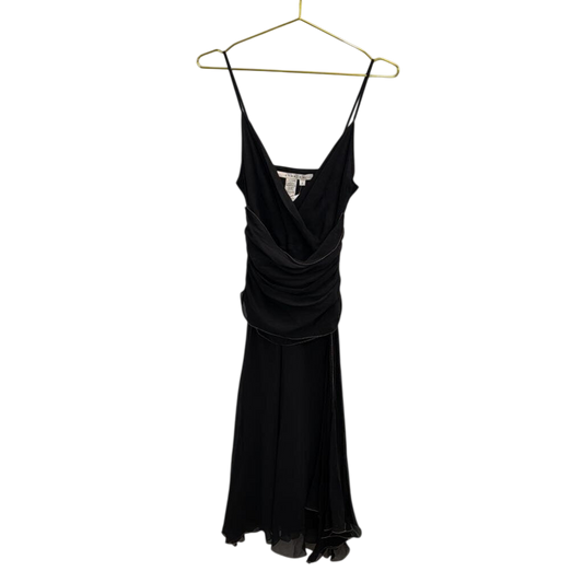 Vintage Studio M Black Ruched Detail Dress Small